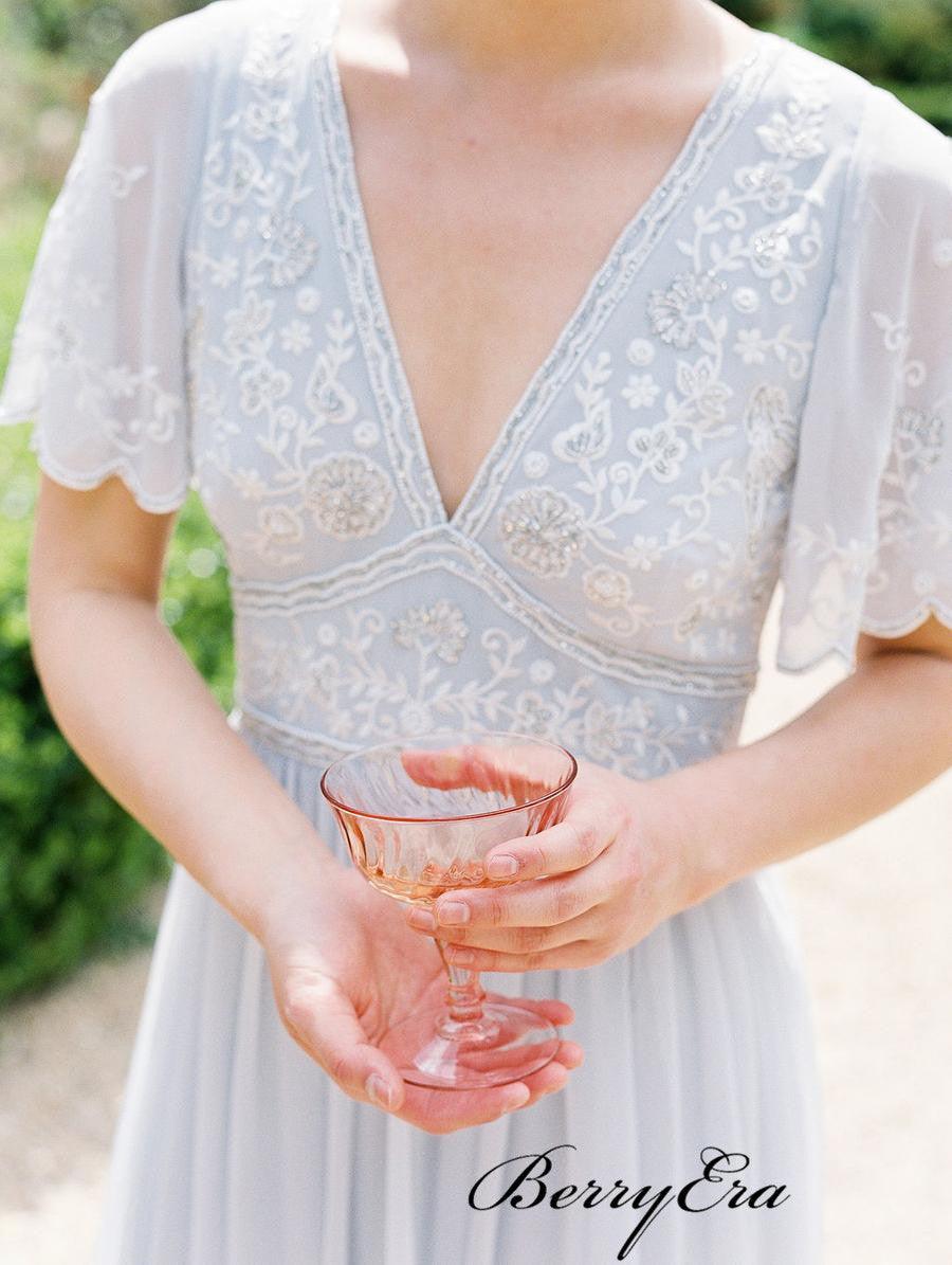 V-neck Lace Bridesmaid Dresses, Popular New Fashion Bridesmaid Dresses - RongMoon