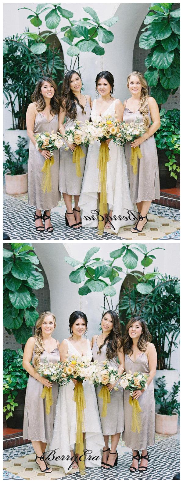 Sexy Straps Bridesmaid Dresses, Simple Cheap Bridesmaid Dresses - RongMoon
