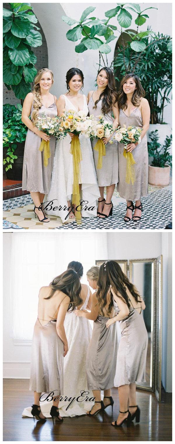 Sexy Straps Bridesmaid Dresses, Simple Cheap Bridesmaid Dresses - RongMoon