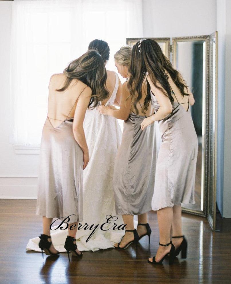 Sexy Straps Bridesmaid Dresses, Simple Cheap Bridesmaid Dresses - RongMoon