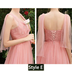Dusty Rose Lace A-line Long Style Bridesmaid Dresses - RongMoon