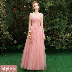 Dusty Rose Lace A-line Long Style Bridesmaid Dresses - RongMoon