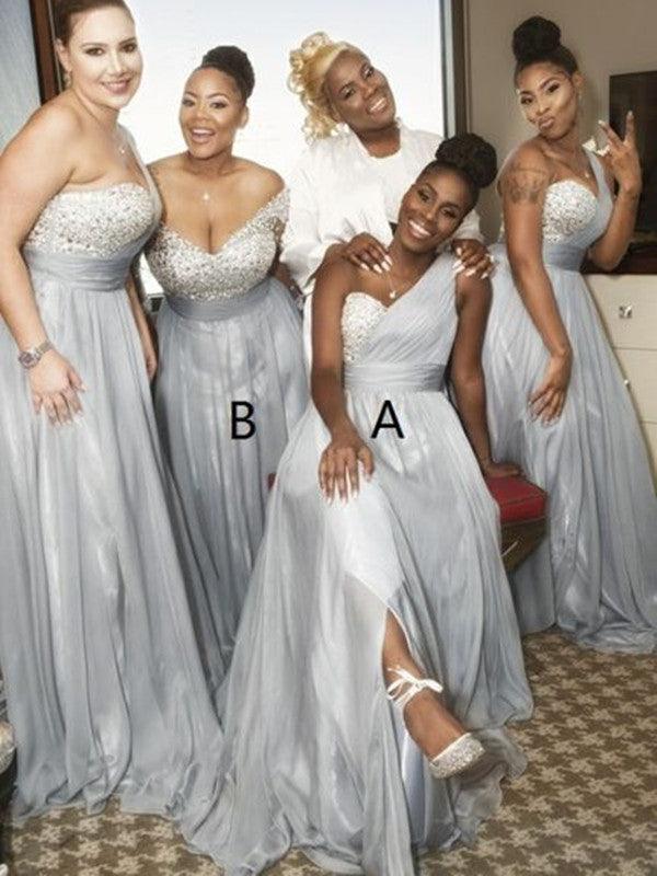 A-line Popular Wedding Guest Dresses, Long 2020 Bridesmaid Dresses - RongMoon