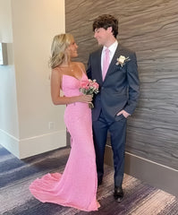 Black Sexy Sequin Trumpet Mermaid Prom Dress With Slit