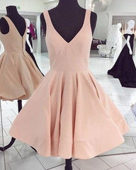 Elegant V-neck Swing Ball Gowns Prom Dresses Short Homecoming Dresses