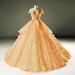 Vintage Lace Cap Sleeves Tulle Scoop Neck Wedding Dresses Ball Gowns 2018