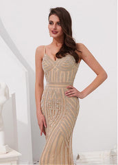 Tulle Spaghetti Straps Silver Mermaid Evening Dress With Rhinestones