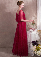 Lace Square Burgundy Evening Dress With Beadings & Belt