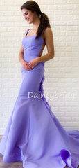 Charming Spaghetti Strap Mermaid Satin Long Prom Dresses Evening Dresses.DB10596