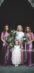 Beautiful Scoop Neck 1/2 Sleeve Floor-length Evening Dresses Party Long Bridesmaid Dresses.DB10671