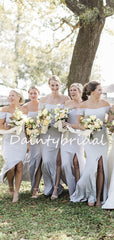 Charming Straight Sleeveless Mermaid Side Slit Long Bridesmaid Dresses.DB10751