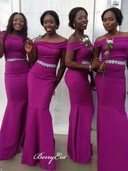 Off The Shoulder Bridesmaid Dresses, Trendy Mermaid Bridesmaid Dresses - RongMoon