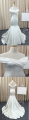 Mermaid Stain Ivory Simple Charming Elegant Cheap Wedding Dresses Bridal Gown, WD0154