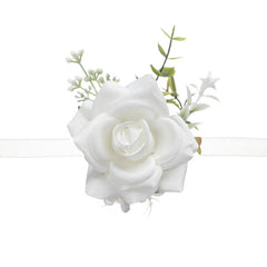 Wedding Groom Groomsman Corsage Wedding Simulation Corsage Banquet Bride Bridesmaid White Wrist Flower, CG61496