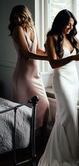 Charming V-neck Sleeveless Simple Evening Dresses Bridesmaid Dresses. DB10723