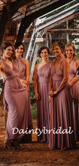 Simple Purple A-line Spaghetti Straps Floor-length Long Bridesmaid.DB10013