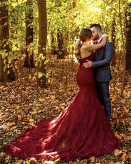 Sweetheart Lace Mermaid Evening Dresses For Engagement Party
