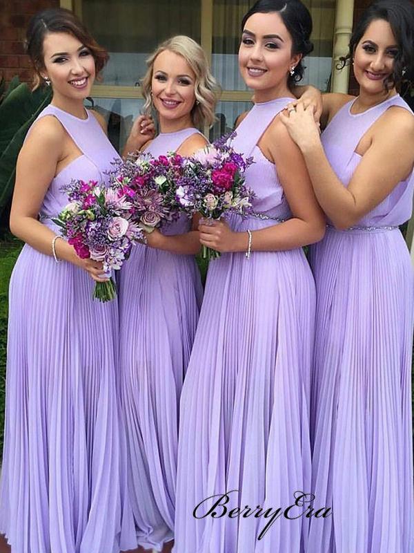 Light Purple A-line Bridesmaid Dresses, Chiffon Bridesmaid Dresses - RongMoon