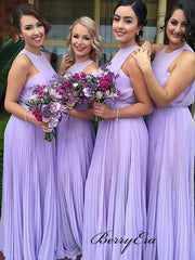 Light Purple A-line Bridesmaid Dresses, Chiffon Bridesmaid Dresses - RongMoon