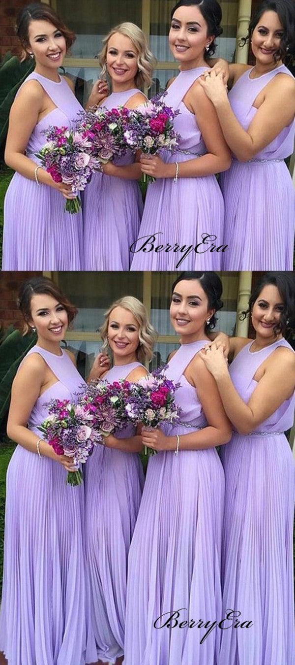 Light Purple A-line Bridesmaid Dresses, Chiffon Bridesmaid Dresses - RongMoon