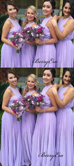 Light Purple A-line Bridesmaid Dresses, Chiffon Bridesmaid Dresses - RongMoon
