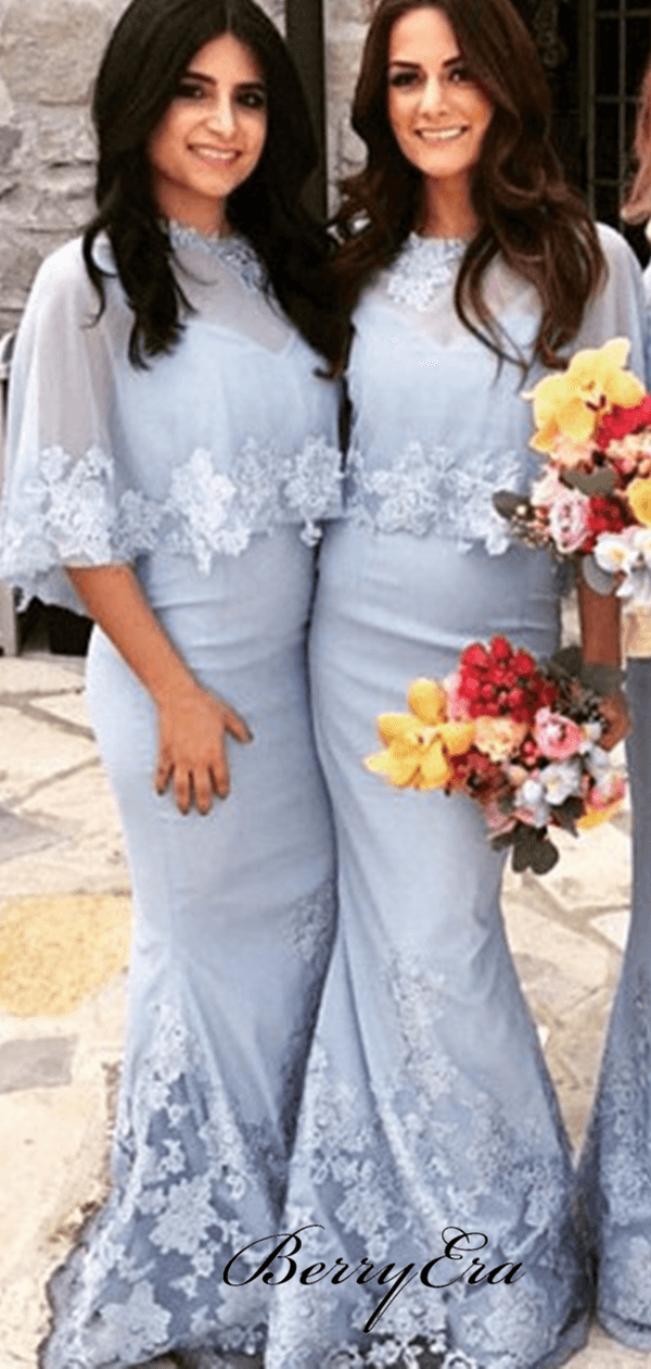 Elegant Lace Mermaid Bridesmaid Dresses, Fancy Wedding Guest Dresses - RongMoon