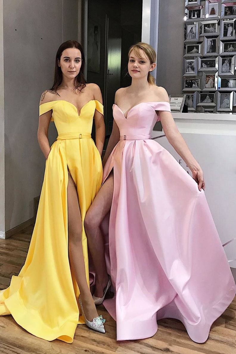 Simple sweetheart satin long prom dress evening dress - RongMoon