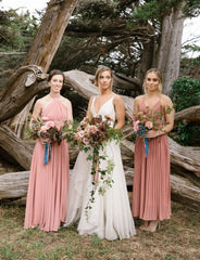 Sexy Chiffon Simple Beach Deep V-neckline Wedding Dress