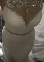 Sheath/Column Sleeveless Beading Sequined Long Prom Dresses