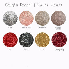 Silver Sequins Long Bridesmaid Dresses Ruffles Back Wedding Party Dress