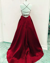 Satin Empire Prom Dresses Lace Up Back