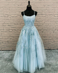Elegant Prom Dresses Ball Gown Tulle Floor Length Lace Embroidery