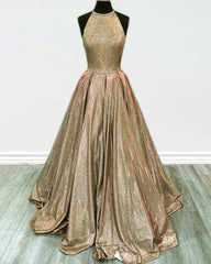 Ball Gown Sparkly Dresses Halter