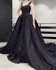 Mermaid Appliques Dresses Removable Skirt