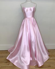 Spahetti Straps Ball Gown Prom Dresses With Pockets