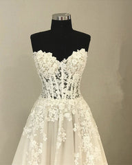 Sleeveless Tulle Wedding Dresses Appliques