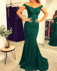 Lace Train Mermaid Dresses Off The Shoulder