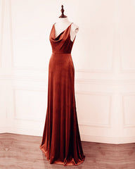 Velvet Bridesmaid Dresses Mermaid Draped Neck