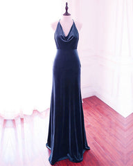 Velvet Bridesmaid Dresses Mermaid Draped Neck