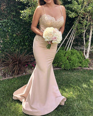 Lace Appliques Sweetheart Mermaid Dresses Spahetti Straps