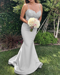 Lace Appliques Sweetheart Mermaid Dresses Spahetti Straps
