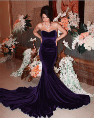 Winter Velvet Bridesmaid Dresses Mermaid Sweetheart
