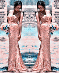 Lace Bridesmaid Dresses Mermaid V Neck Empire Waist