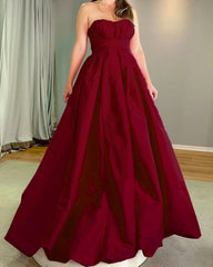 Long Ruched Strapless Empire Bridesmaid Dresses