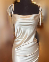 Sheath Midi Soft Satin Bridesmaid Dress - RongMoon
