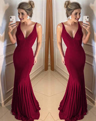 Sparkle Sequin V Neck Mermaid Prom Dresses