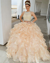 Two Piece Quinceanera Dresses Ruffle Ball Gowns