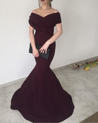 Mermaid V Neck Off The Shoulder Dress