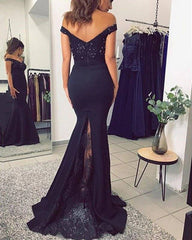 Mermaid V-neck Off Shoulder Bridesmaid Dresses Lace Appliques - RongMoon