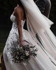 Boho Wedding Dresses Tulle See Through Corset Leg Split